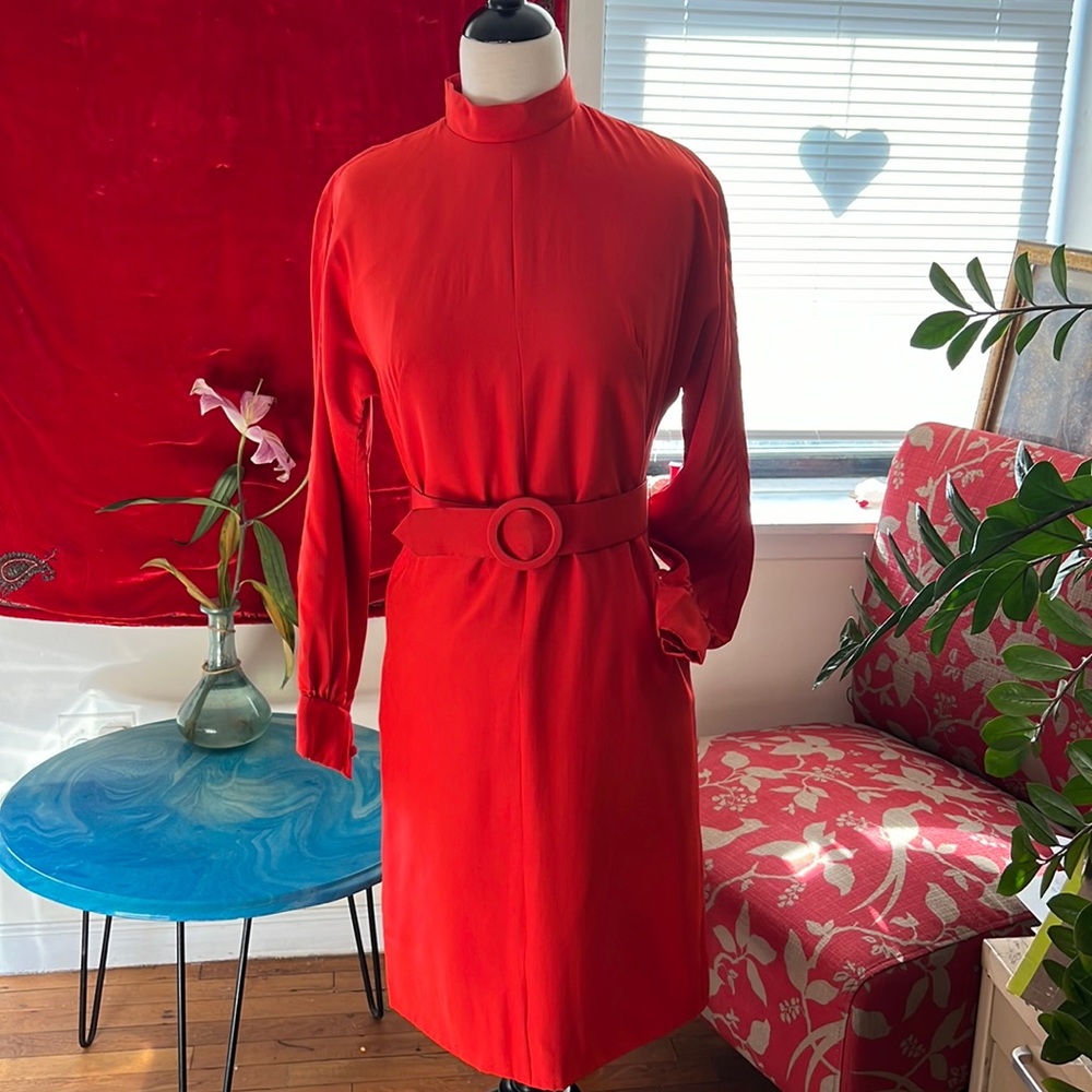 1960’s Red Silk Body-cone Dress